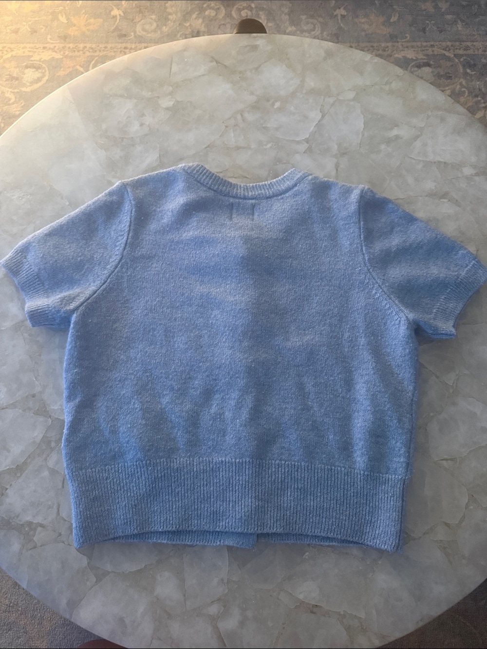 Maeve Powder Blue Short Sleeve Button-Up Cardigan - Picture 3 of 5